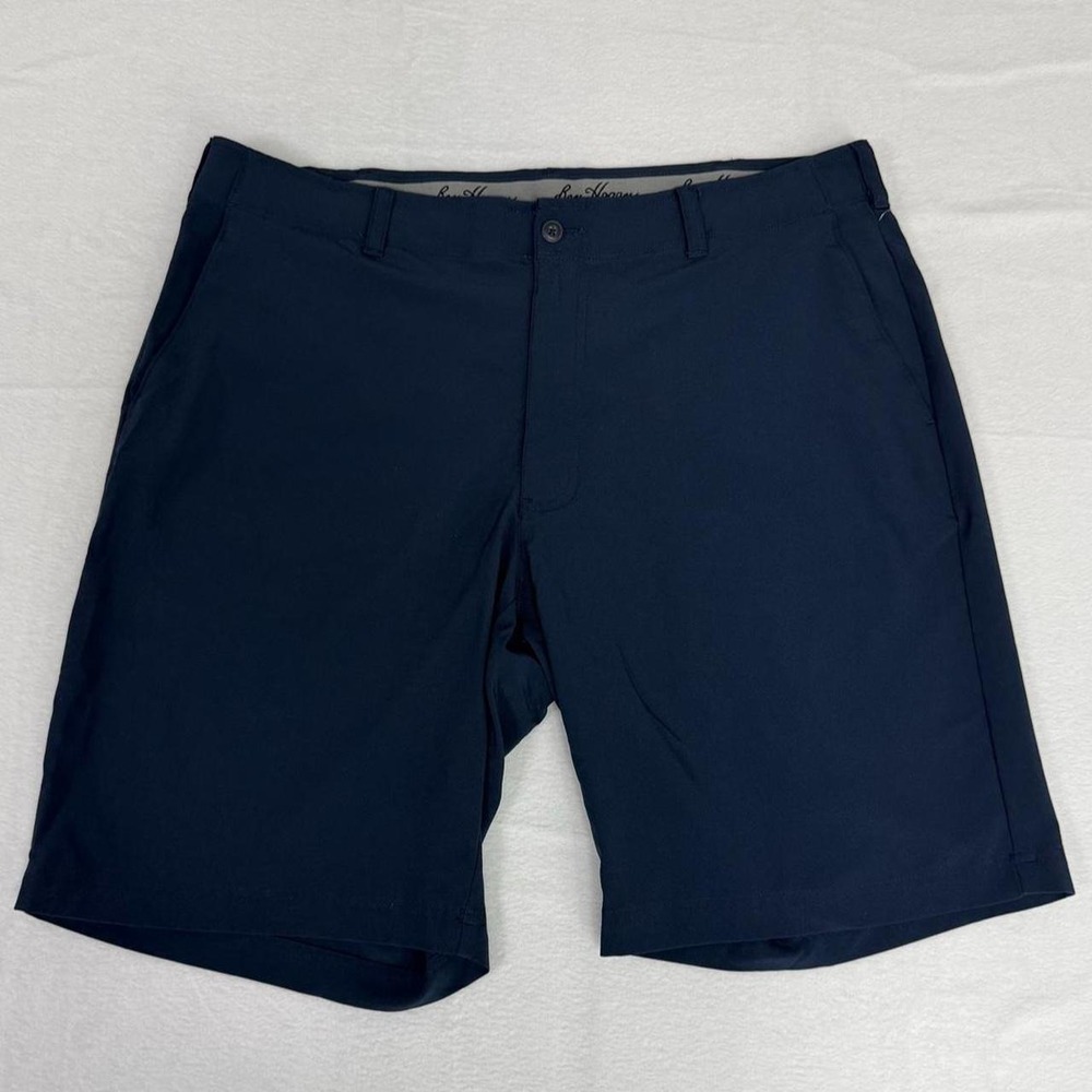 Ben Hogan Mens Golf Shorts 38 Navy Blue Performance Stretch Flat Front